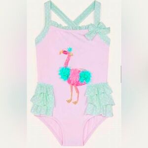 Baby 3d flamingo swimsuit pink